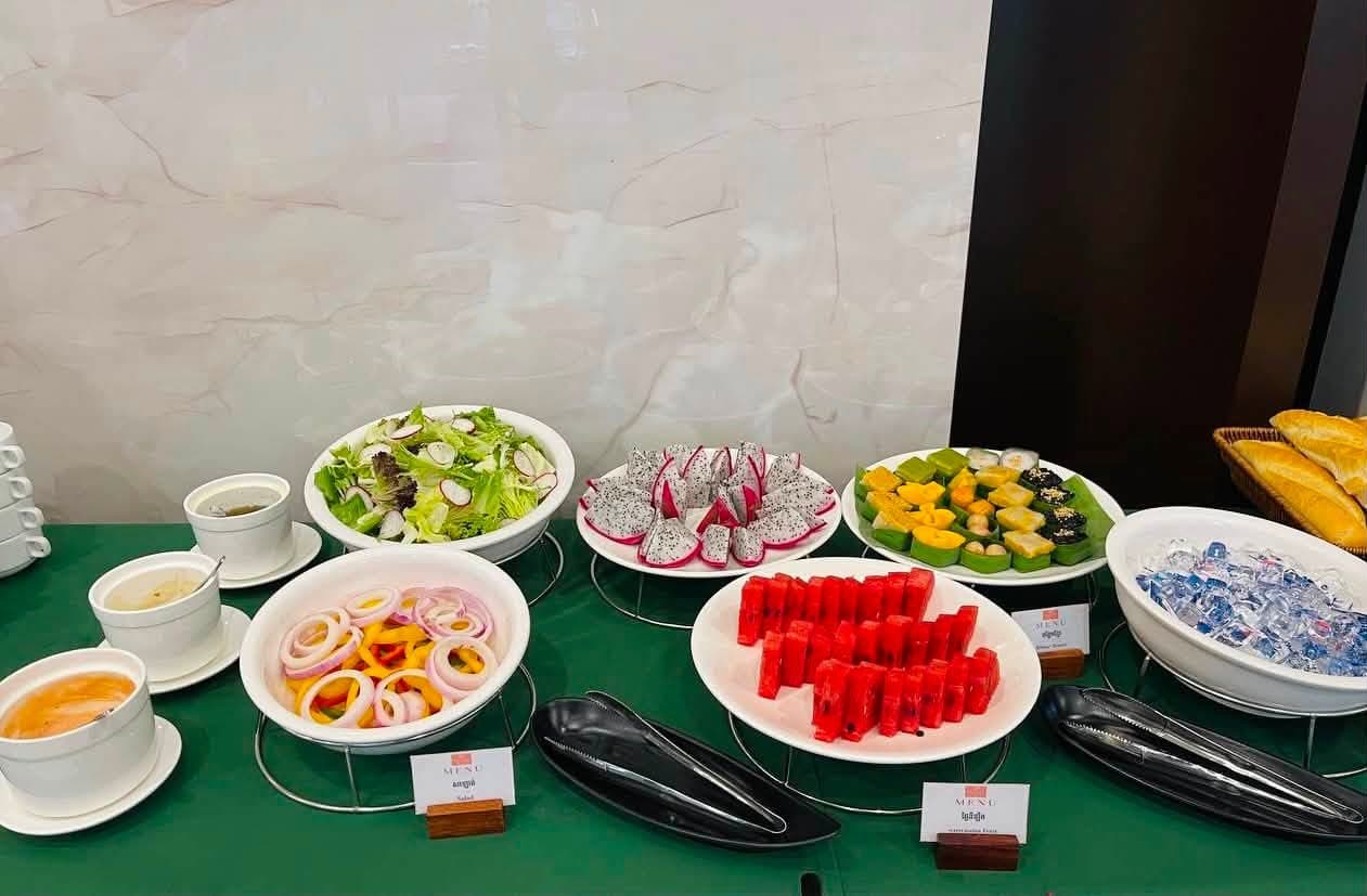 Salad and fruit buffet
